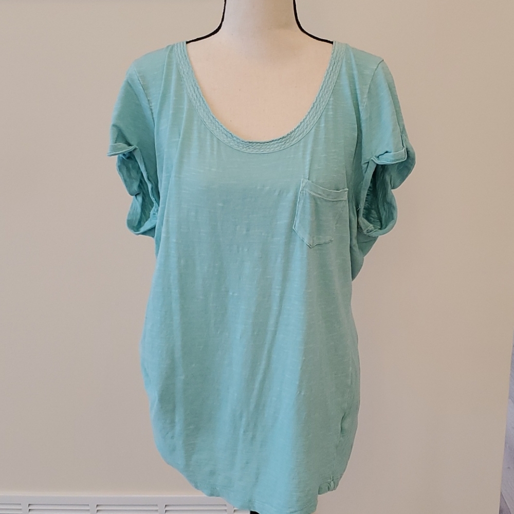 Banana Republic Turquoise Slub Knit T-shirt
